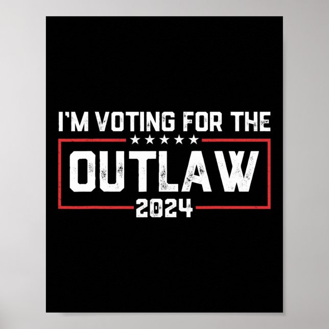 Poster Voto a favor do Outlaw 2024 Election Maga Trump (Frente)