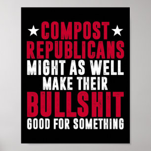 Poster Voto Anti Republicano Vote Democrata Compost Repub