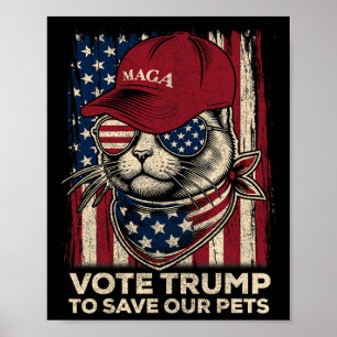 Poster Voto De Bandeira Americana Para Salvar Os Nossos P