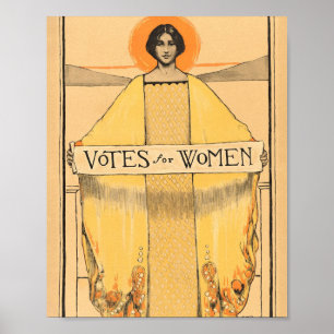 Poster Votos A Favor Do Movimento Mulheres Sufrágio 1913