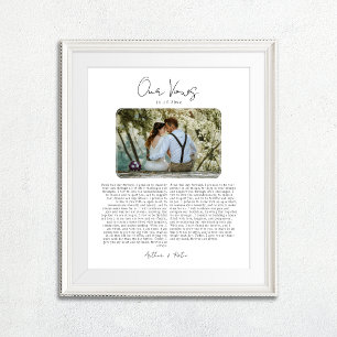 Poster Votos de Casamento com Presente de Aniversário com