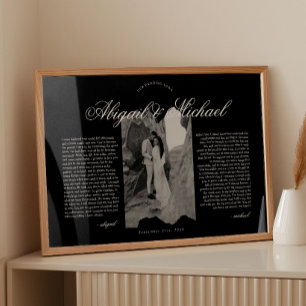 Poster Votos de Casamento em Letra Moderna Preta e Branca