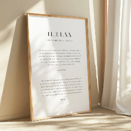 Poster Votos de Casamento Minimalistas Elegantes Preto e