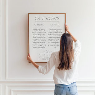 Poster Votos de Casamento   Presente de Primeiro Aniversá