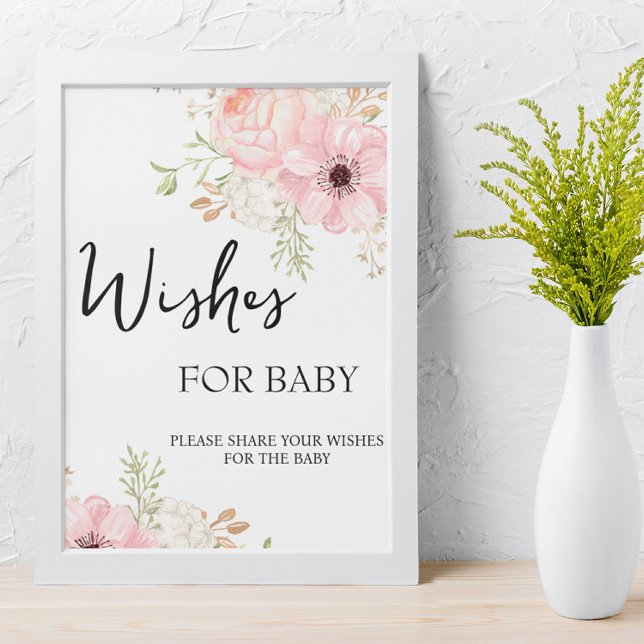 Poster Votos Florais Rosa para Sinais Bebês (Criador carregado)