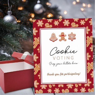 Poster Votos Sinal de Votação Festa de Bolachas de Natal