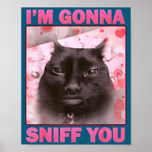 Poster Vou cheirar meme de gatos com cérebro podre engraç
