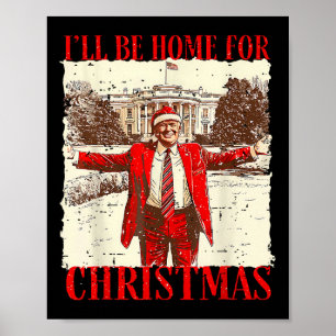 Poster Vou Estar Em Casa Para Papais noeis De Natal Engra