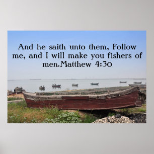 Pôster Vou fazer-vos pescadores de homens. Matthew 4:30