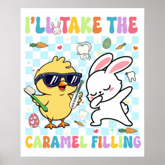 Poster vou levar o recheio de caramelo, retrô, vintage