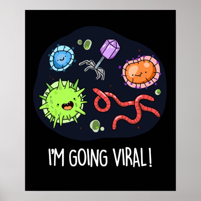 Poster Vou Viral Funny Virus Pun Dark BG (Frente)