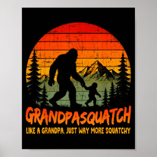 Poster Vovô bigfoot retrô squatch como um vovô