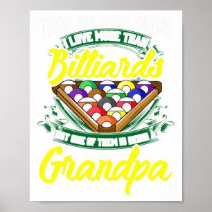 Poster Vovô Billiards Jogador De Piscina Ll Stick Papa G