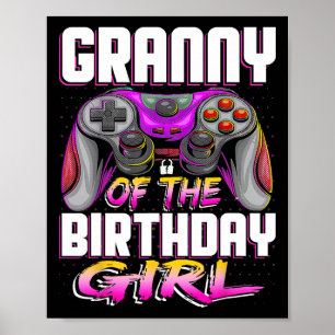 Poster Vovó Da Garota Gamer Correspondendo Ao Nascimento 