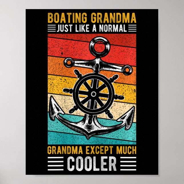 Poster Vovó de barco assim como uma avó normal de barco (Frente)
