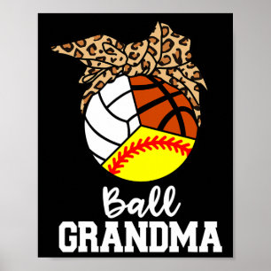 Poster Vovó de bola de vovô de softball Leopar