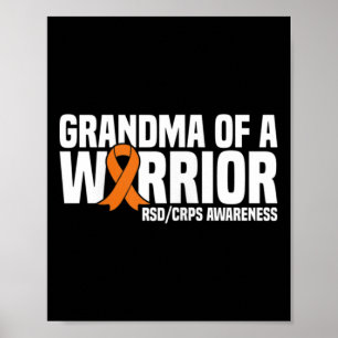 Poster Vovó De Um Guerreiro Laranja Fita Awarene
