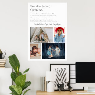 Poster Vovó Definição Personalizada 4 Colagem de Fotos