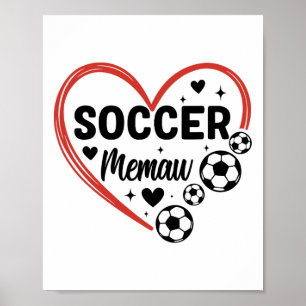 Poster Vovó do Futebol Coração Jogador de Futebol Vovó