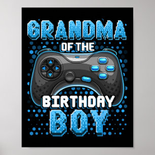Poster Vovó Do Jogo De Vídeo De Aniversário Que Combina B