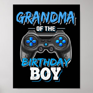 Poster Vovó Do Jogo De Vídeo De Aniversário Que Combina B