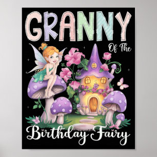 Poster Vovó Do Par De primeiro aniversario De Fada De Ani