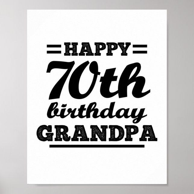 Poster vovô feliz de 70 (Frente)