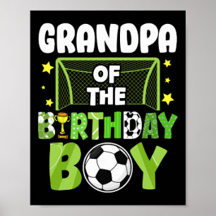 Poster Vovô Futebol Aniversário Menino Festa Futebol Famí