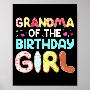 Poster Vovó Groovy Da Menina Do Aniversário Fofo Faz Famí