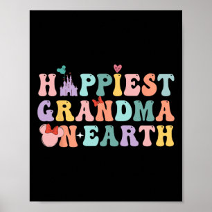 Poster Vovó Mais Feliz Na Terra, Groovy Mãe Dia de as mãe