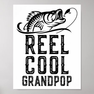 Poster Vovô Muito Legal Pescando Pescador Engraçado Retro