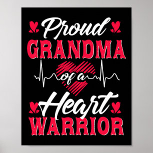 Poster Vovó Orgulhosa De Um Guerreiro Cardíaco Sensibiliz