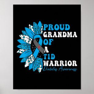 Poster Vovó Orgulhosa De Um Guerreiro T1d Tipo 1 Diabetes