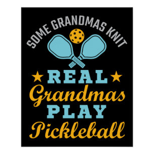Pôster Vovô Real Brincadeiras Jogam Pickleball