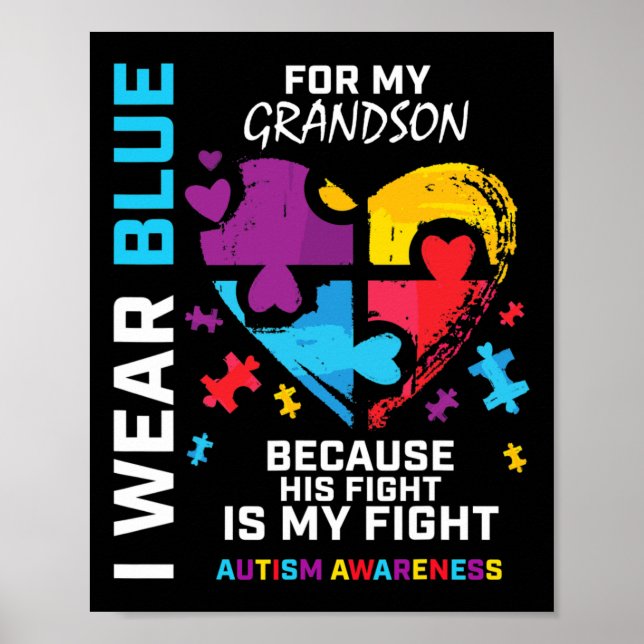Poster Vovô Vovô, Visto Azul Para Meu Avô Autismo (Frente)