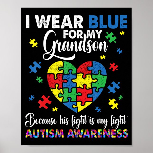 Poster Vovô Vovô, Visto Azul Para Meu Avô Autismo (Frente)