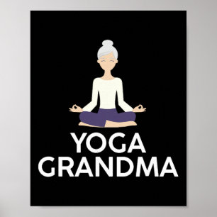 Poster Vovó Yoga - Camiseta da Avó Legal Meditando