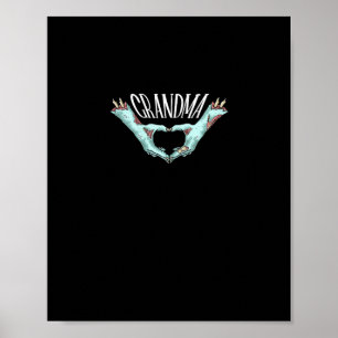 Poster Vovó Zombie Mão Coração Halloween Família