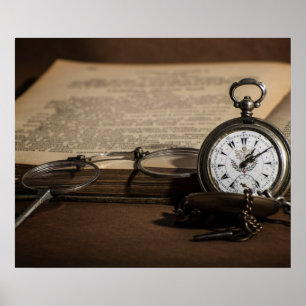 Poster Vovô's Antique Watch and Glass