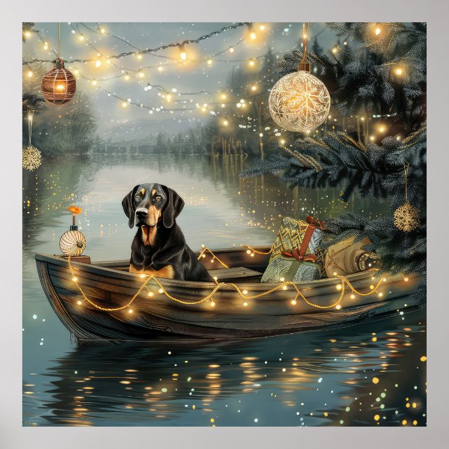 Poster Voyage festiva de Natal do Conhound Bluetick (Frente)