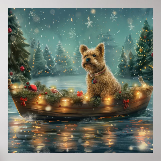 Poster Voyage festiva do Cairn Terrier Christmas (Frente)