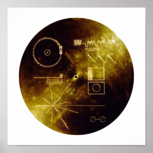 Poster Voyager 1 + 2 Sounds of Earth Record Gold Cover
