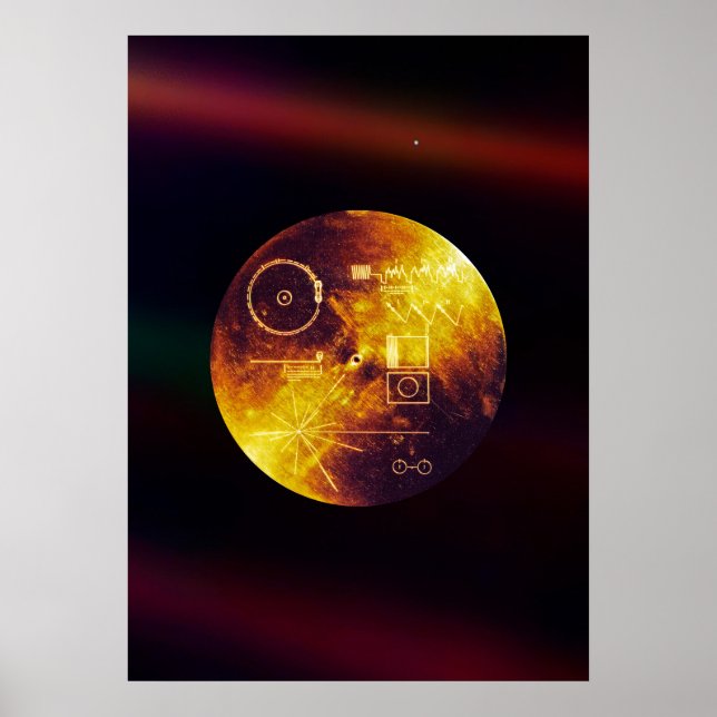 Poster Voyager 1 Registro de Ouro (Frente)