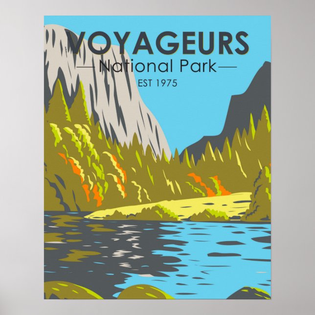 Poster Voyageurs National Park Minnesota Vintage (Frente)