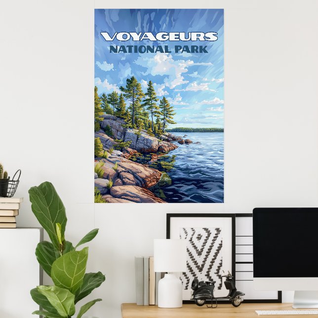 Poster Voyageurs National Park Rainy Lake Minnesota (Escritório em casa)