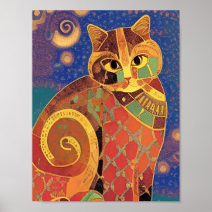 Poster Vozes de gatinho do mosaico de Cat moroccan
