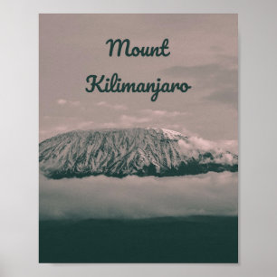 Poster Vulcão de Neve Monte Kilimanjaro na Tanzânia Áfric