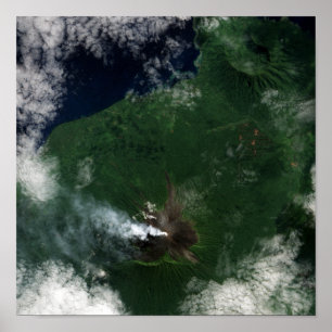 Pôster Vulcão de Ulawun da cimeira de New Britain