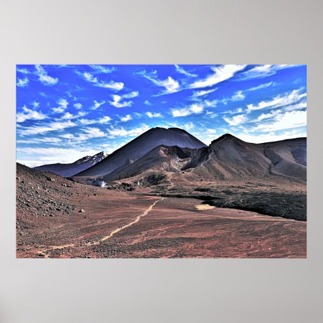 Poster Vulcões de Tongariro (Frente)
