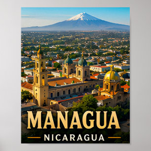 Poster Vulcões e Beleza à Beira do Lago em Managua